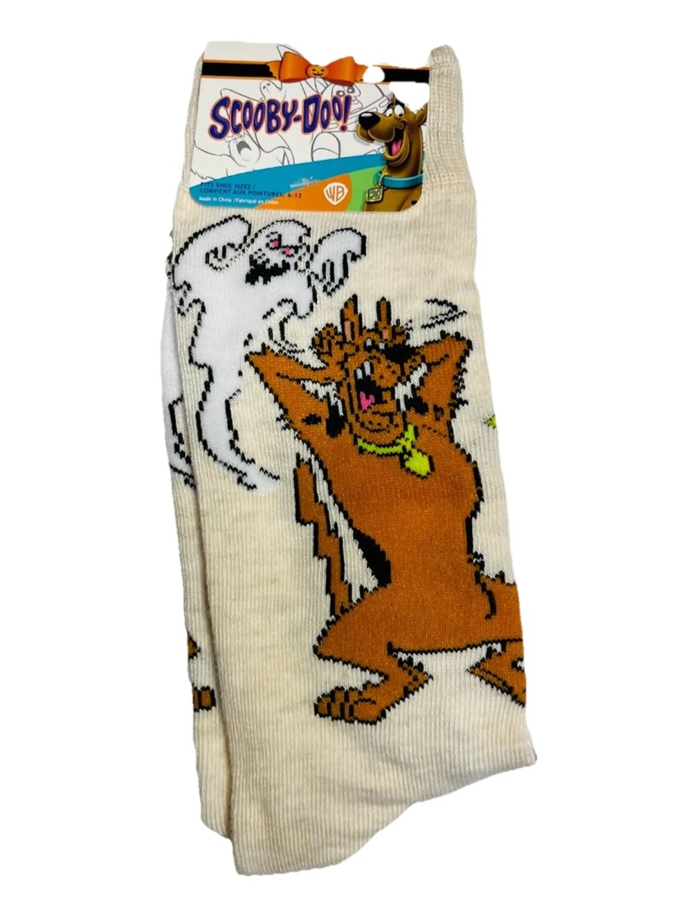🎃 3 for $20: Scooby Doo Ghost Halloween Crew Socks - Size 6-12